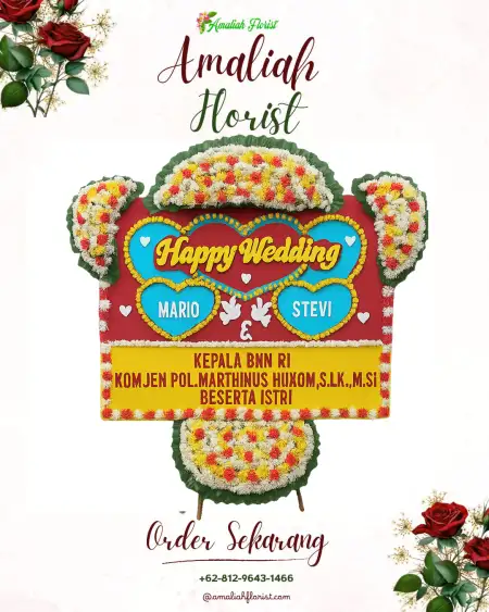 Papan Bunga Pernikahan Wawo